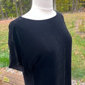 Eileen Fischer Crushed Velvet Black Dress